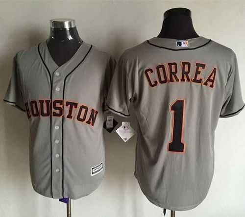 Houston Astros #1 Carlos Correa Gray Stitched Majestic Baseball Jersey,We sell and wholesale Houston Astros #1 Carlos Correa Gray Stitched Majestic Baseball Jersey on line form chian!